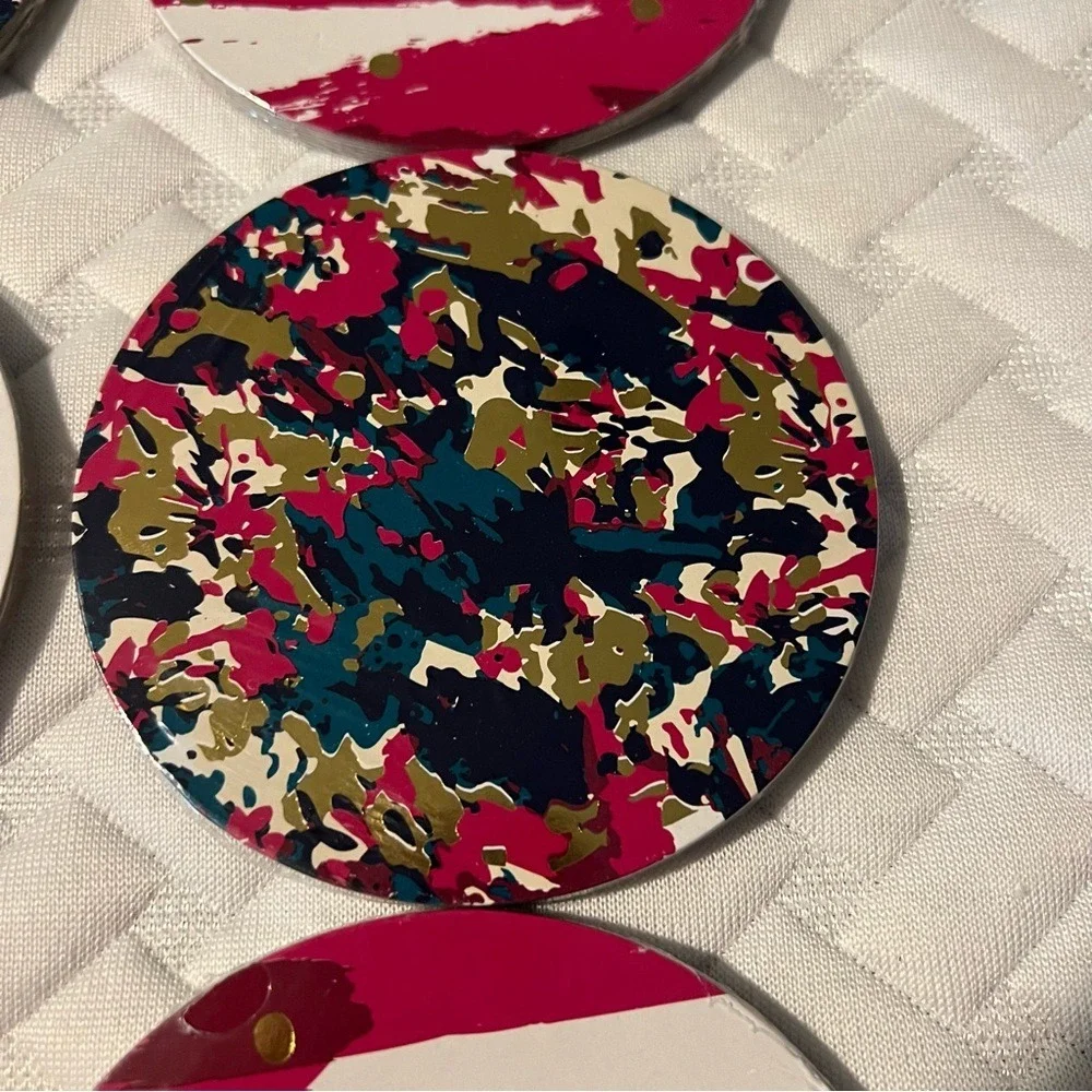 NWT Target Cocktail Napkins Coasters Set Blue Pink White Disposable Tableware‎